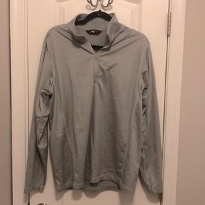 North Face Grey Large Quarter Zip Pullover jacket.